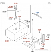 Лента крепления топливного бака HD250-1000, 312607H103   Hyundai    Б/у