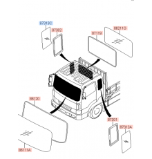 Стекло спальника боковое правое HD120, 873137A010   Hyundai    Б/у